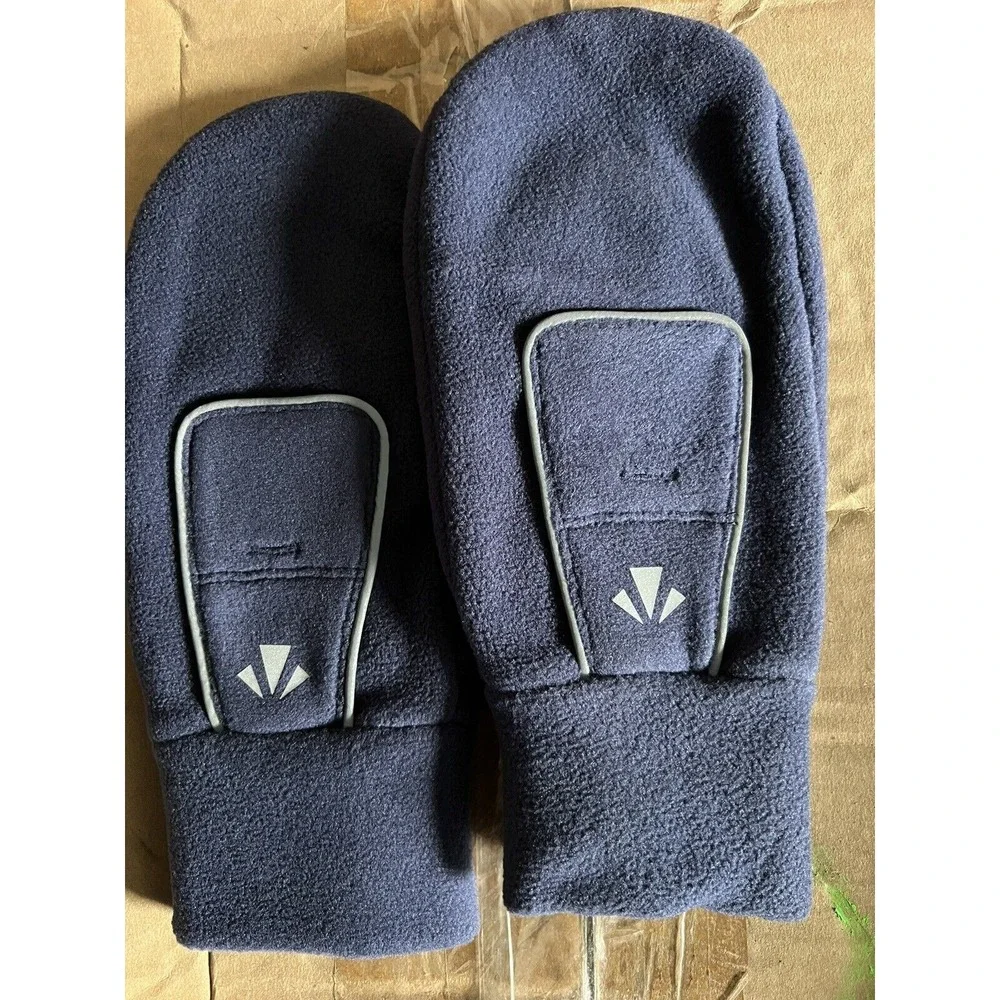 runLites‎ Mittens Navy Blue Running Fleece Gloves size Large with battery